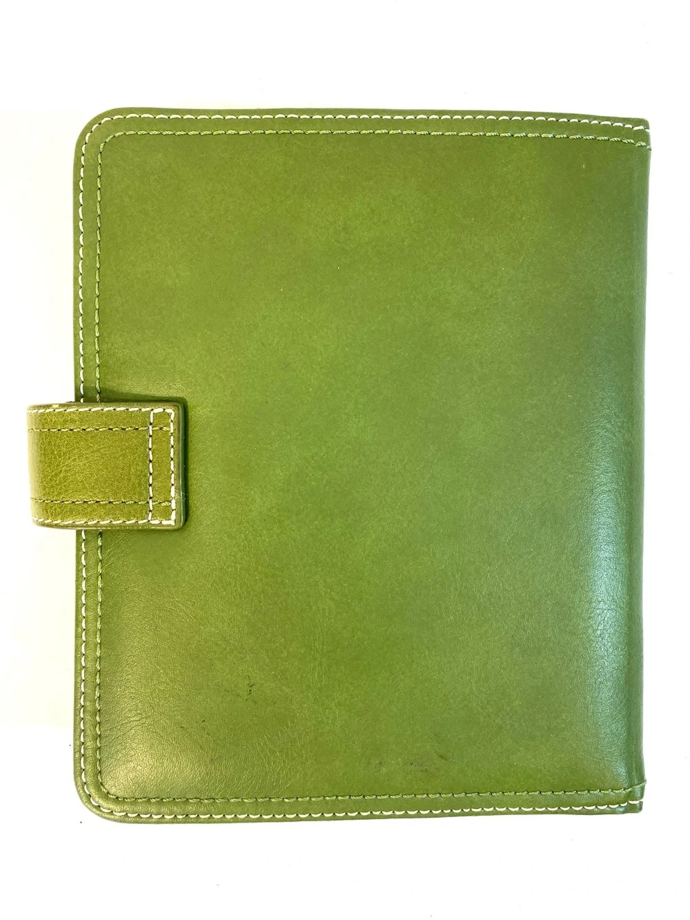FRANKLIN COVEY Green Leather Compact Binder Turn Lock Closure